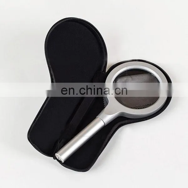 Metal Material Aluminum Alloy 12 LED Lights 5 Times 10 Times HD Reading Magnifying Glass photo-3