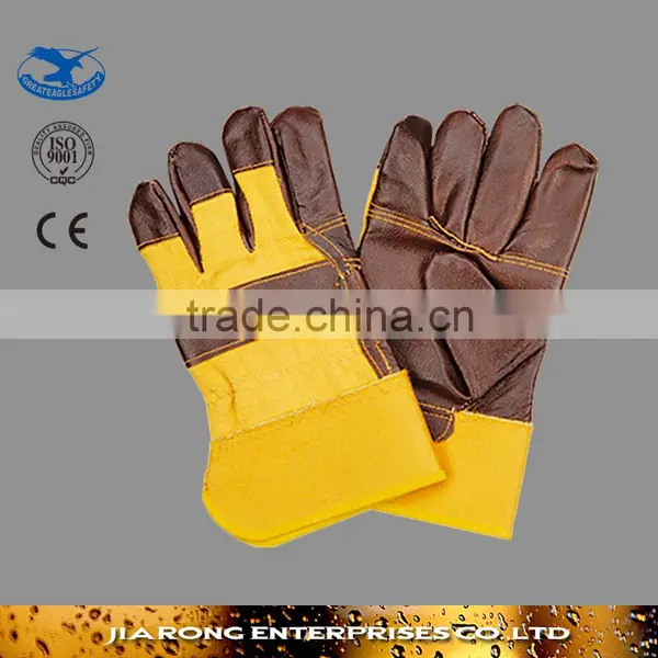 Factory Supply Industrial Safety Gloves Faux Leather Gloves LG024