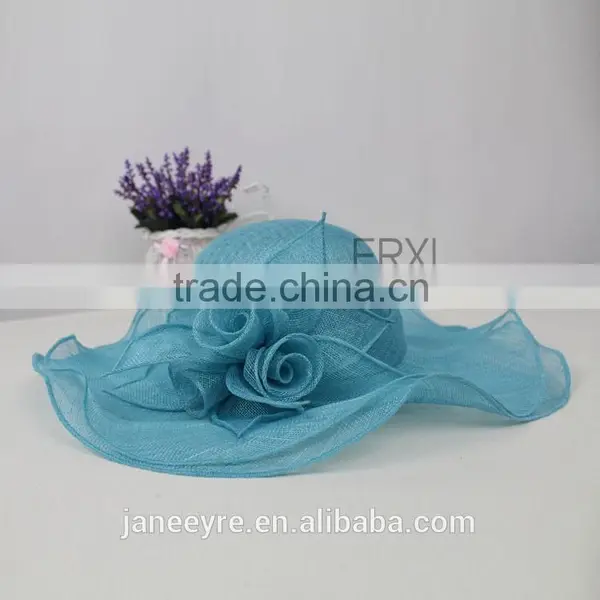Hot Sale Sinamay Hat,Ladies Church Peach Flower Sinamay Hat 2015 photo-4