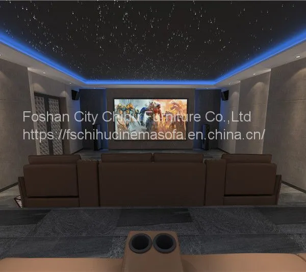 Amazon Supplier Hot Selling Leisure Adjustable Top Grain Leather Electric Private Cinema Recliner Home Theater Sofa photo-5