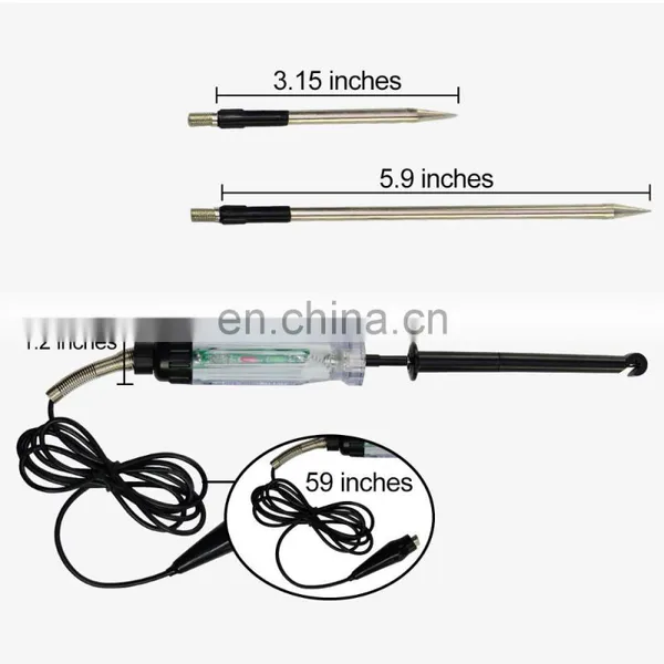 ALLOSUN GK5225 Automotive Wire Piercing DC Voltage Circuit 6V / 12V Hook Probe Tester 59 Inch Cord With LED & Buzzer Indicator photo-3