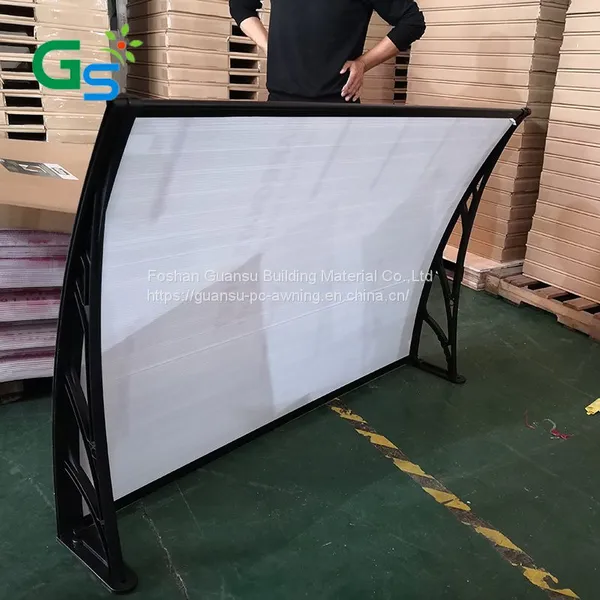 Strong Plastic Bracket UV-protective Polycarbonate Hollow Sheet Door Awning in Factory Price photo-5