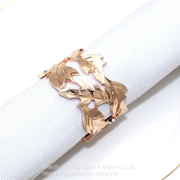 Luxury Rose Gold Silver Napkin Ring For Dining Table Decoration photo-3