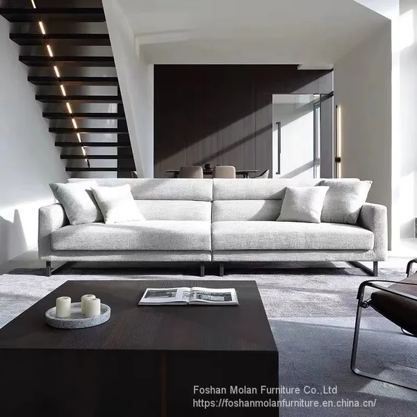 New Italian Luxury Style Modern Sectional Sofa Light Luxury Simple Design Sofa Set Living Room Furniture
