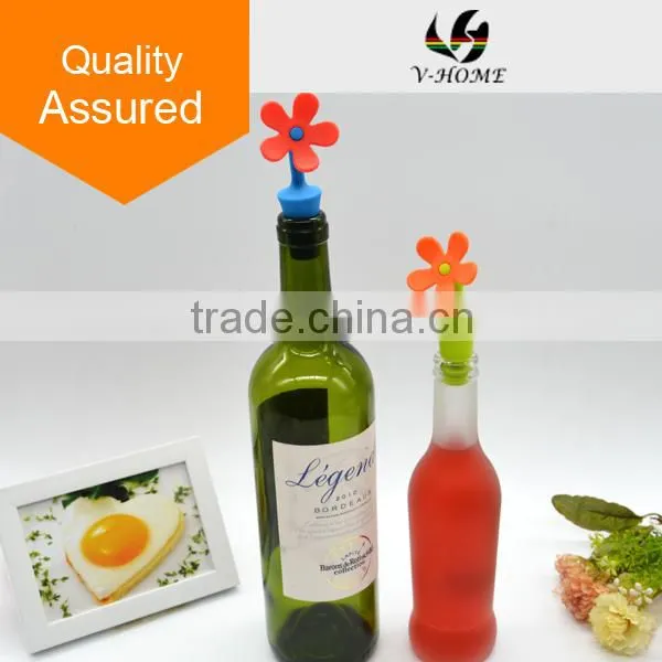 New Design Flower Shape Silicone Wine Bottle Stopper