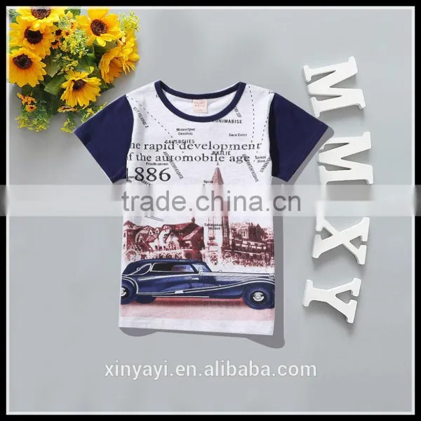 2016 American and European T-shirt Sewing Machine With Boys Clothies Cartoon tu photo-4