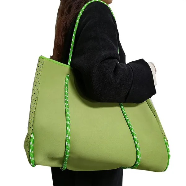 Functional Neoprene Shoulder Bag Work Travel Ladies Personalized Big Beach Tote Bag photo-5