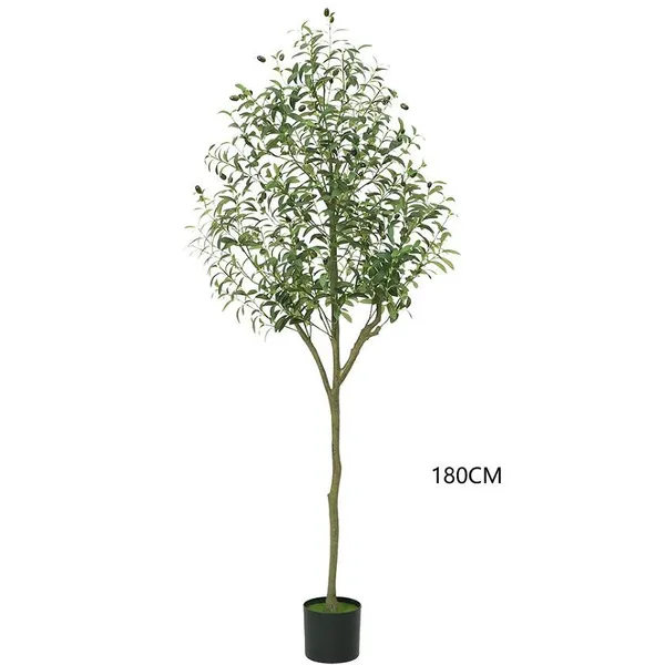 Nearly Natural Real Touch Artificial Olive Potted Tree Branch Wood Pole Trunk Olive Trees Plants for Hotel Restaurant Decor photo-3