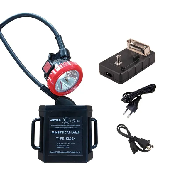 KL6Ex ATEX Rechargeable High Brightness Corded LED Headlamp Miner Cap Lamp