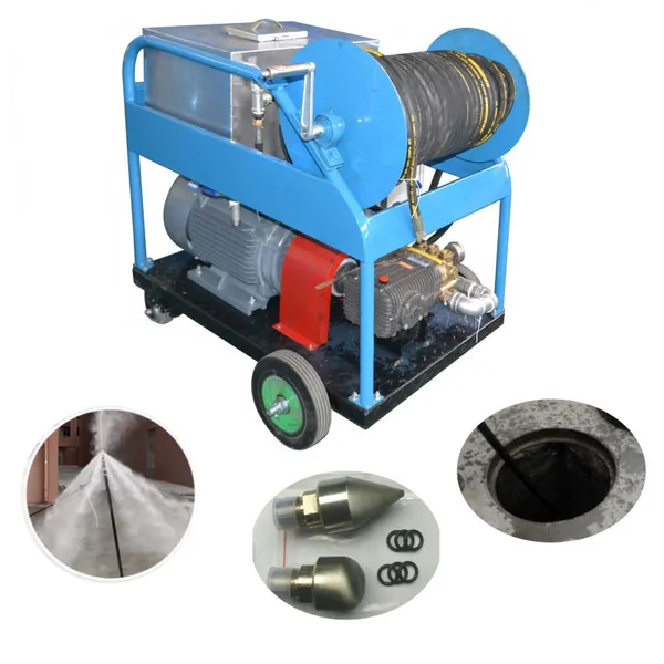 Electric 15kw High Pressure Sewer Drain Water Jet Cleaner 200bar Water Jet Sewer Cleaner 400mm Large Pipe Cleaning Machine photo-2