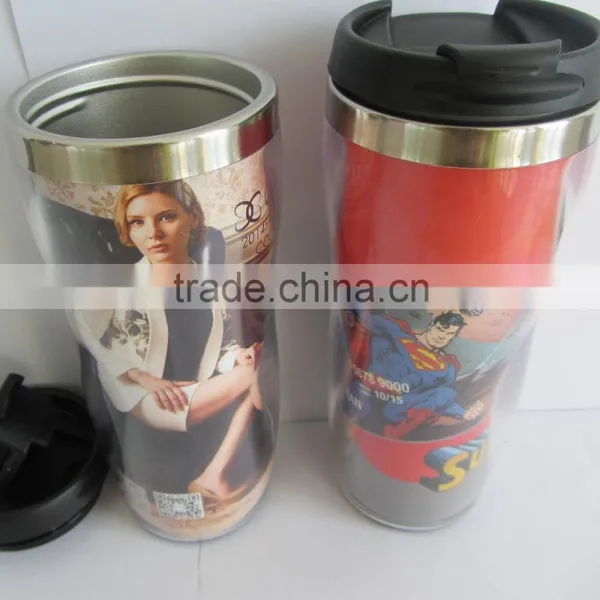 Promotional Mug With Paper Insert Changeable Inside Paper Stainless Steel Vacuum Travel Mug photo-3