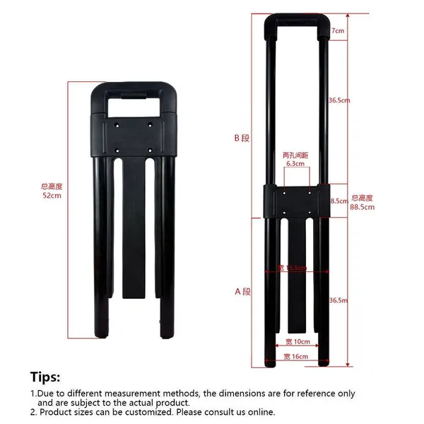 Aluminum Alloy Pull Rod Can be Customized for Mold Making, Suitable for Luggage, Backpacks, Toolboxes, and Color Customization photo-4