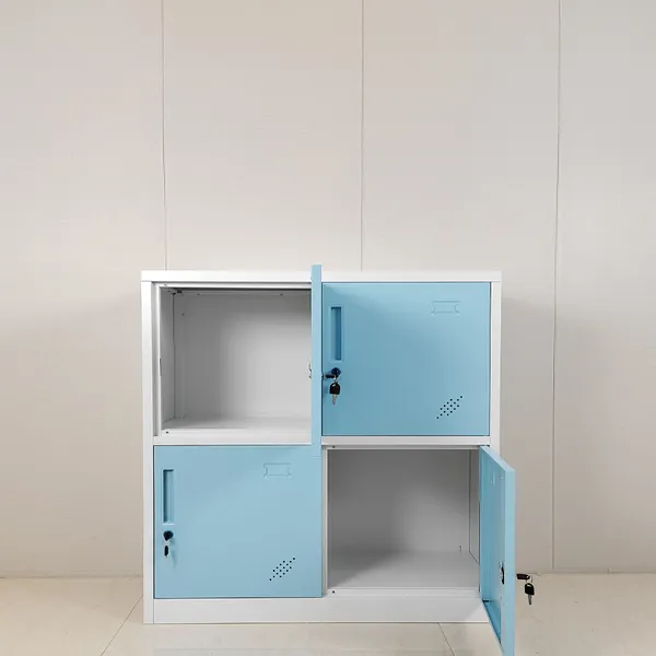 Blue Color Small 4 Doors Steel Locker School Kindergarten Metal Storage Cabinet Locker photo-4