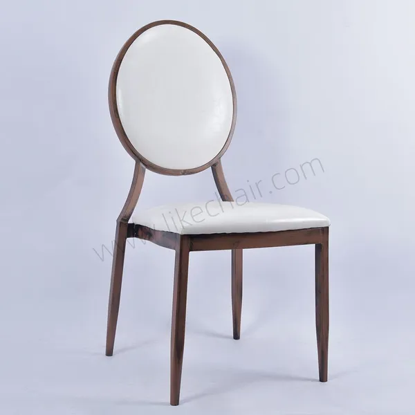 Wholesale Durable Iron Round Back Wedding Furniture Metal Legs Antique Design Party Chairs Events Hotel Banquet Chairs photo-2