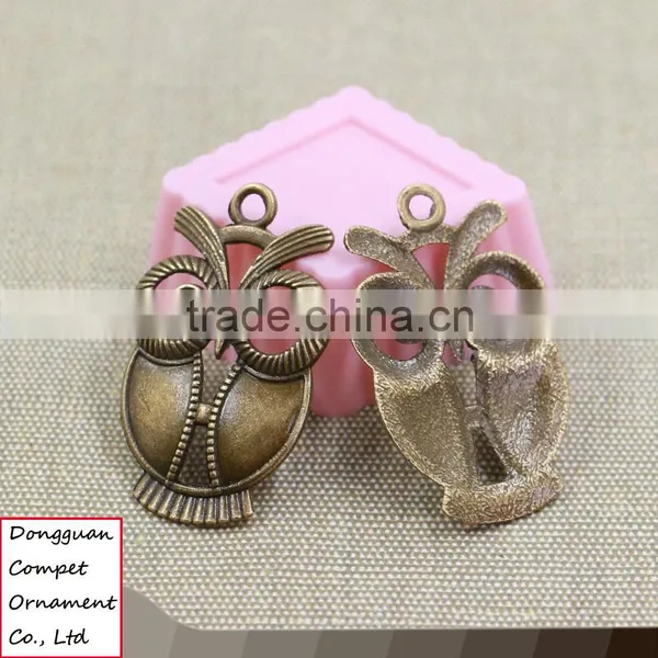Wholesale Hollow Out Diy Jewelry Large Zinc Alloy Owl Pendant photo-2