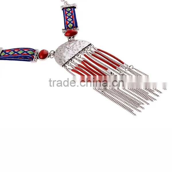 Fashion Ethnic Costume Jewelry Chains Tassels Pendant Necklace photo-2