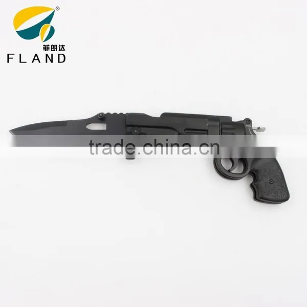 Black Oxide 3Cr13 Stainless Steel Blade Machine Gun Shaped Design Spring Assisted 8" Pocket Knife photo-2