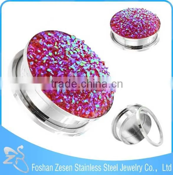 New Design Resin Top Stainless Steel Ear Expander Body Jewelry photo-3