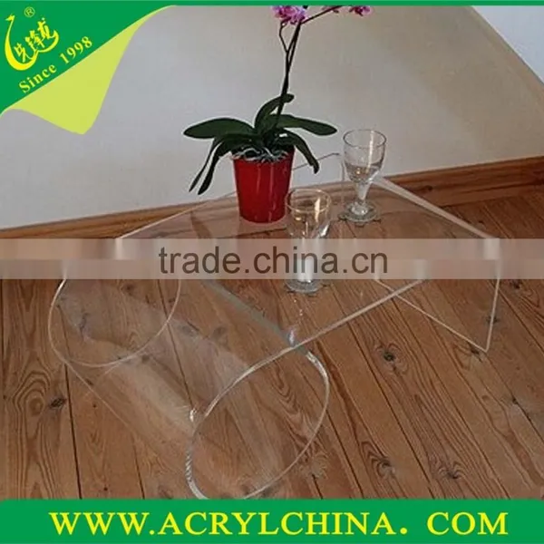 Top Grade Clear Acrylic Tea Table for Home,hotel,KTV and Bar, Hot Sale Transparent Acrylic Tea Table With Hot-bend Forming photo-2