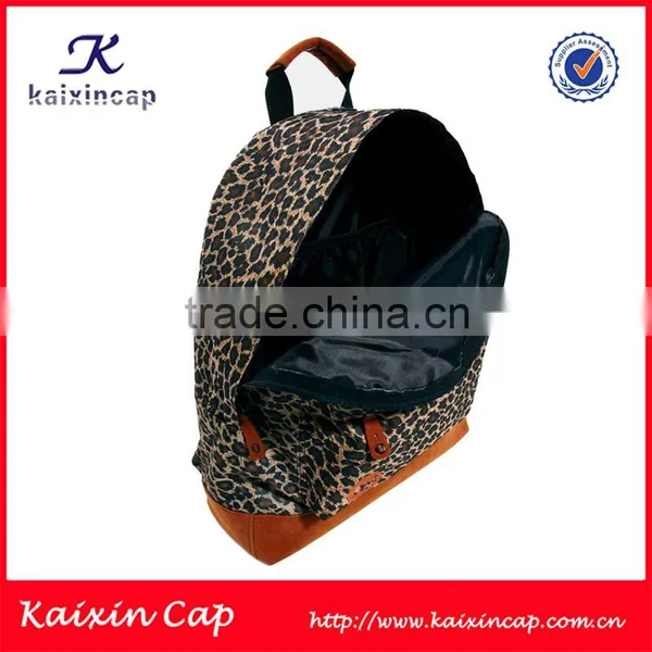 High Quality Custom Leopard Printed Canvas Backpack Bag photo-2