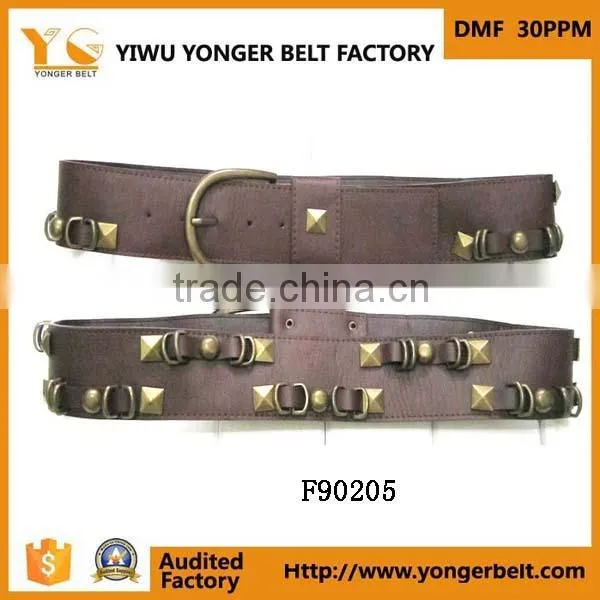 Fashion Brown Wide Waistband Girls Decoration Beautiful Women Elastic Belt photo-2