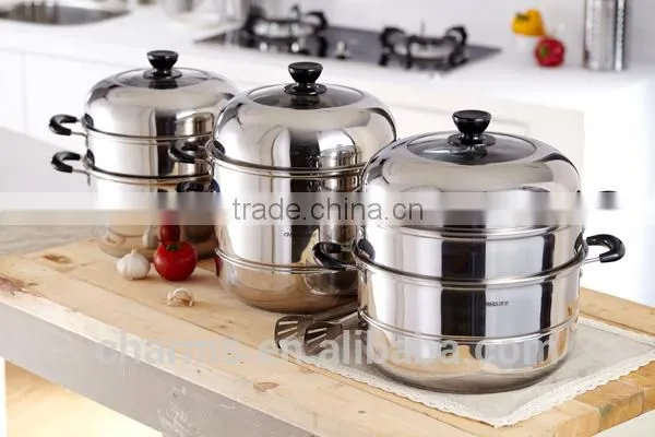 800W Stainless Steel Food Steamer With Mental Lid&china New Innovative Product Heat Resistant Painting Season Aluminum Cookware, photo-5