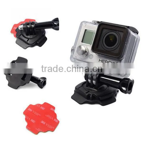 360 Degree Rotatable Swivel Helmet Mount Curved Base With Screw 3M Sticker For GoPro Hero 3 3+ 4 photo-2