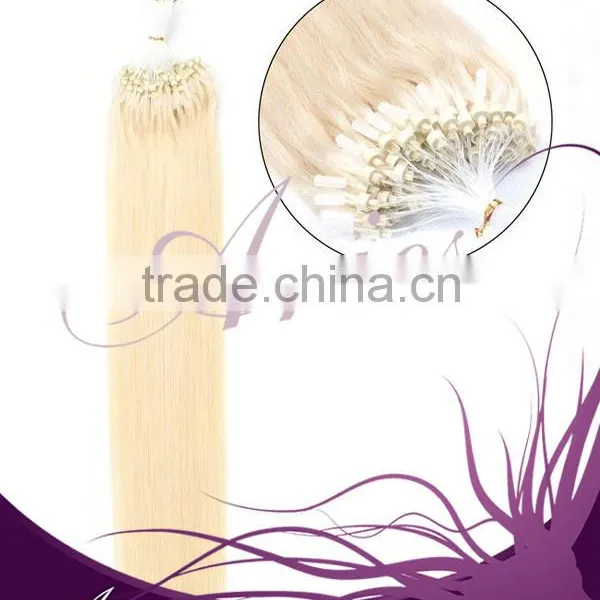 100% human hair Micro ring loop hair extensions