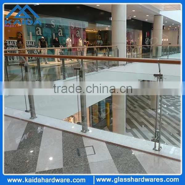 Glass no Need to Cut Hole Steel Balustrade for Shopping Mall