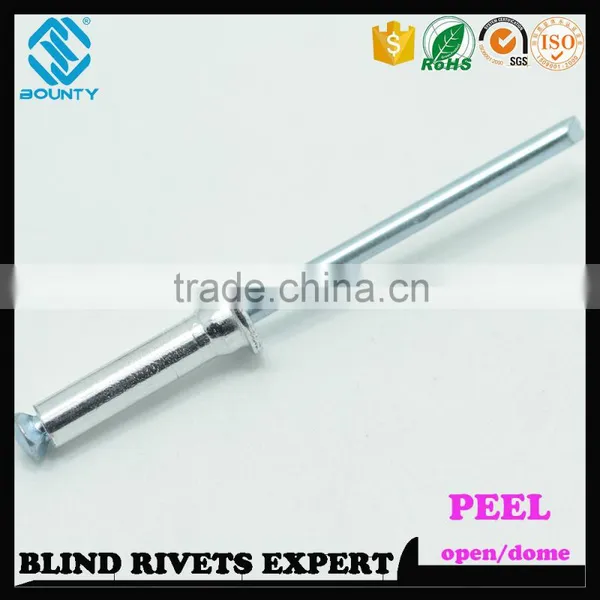 HIGH QUALITY OPEN END MANUFACTURER RECESSED CROWN AL/ST POP PEEL TYPE RIVETS photo-2