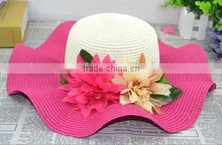 Women Flower Straw Hat,Sun Beach Summer Hats For Ladies photo-2