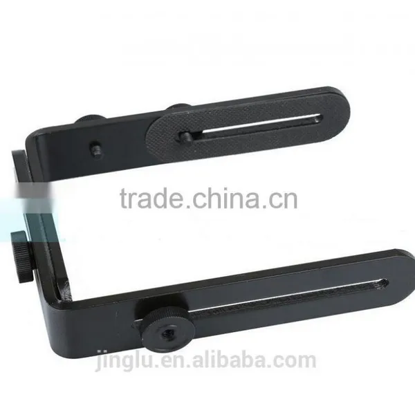 L-Shaped Double Dual Metal Bracket Holder Mount for Camera Speedlite Flash photo-2