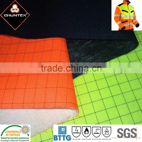 PU Coated FR Fire Proof Anti Static Laminating Fabric With Modacrylic Tricot