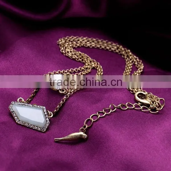 Wholesale Fashion Long Chain Necklace 2 Multilayer Round Square Gold Chain Necklace photo-4