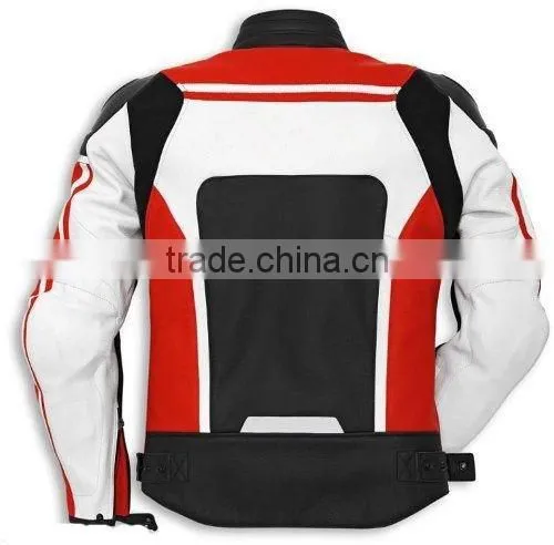 MOTORCYCLE LEATHER JACKET MEN MOTORBIKE BIKER PERFORATED JACKET photo-2