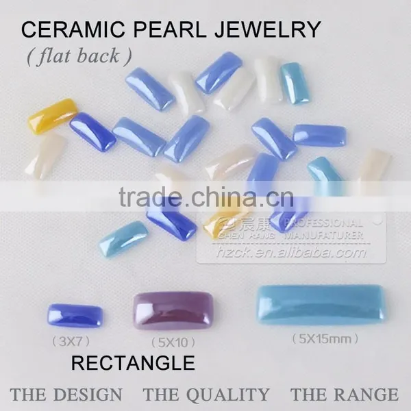 Wholesale Loose Ceramics Pearl 3*7mm Rectangle Flat Back Ceramic Rhinestone Factory Direct on Sales