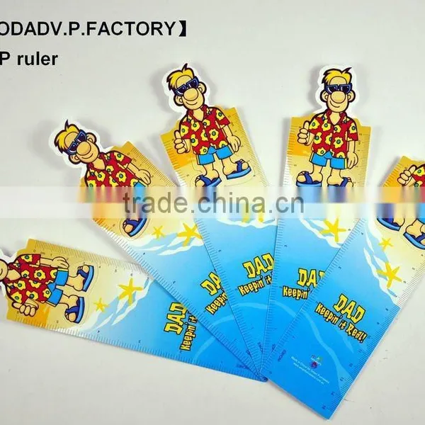 Multifunction cartoon plastic pvc bookmark ruler