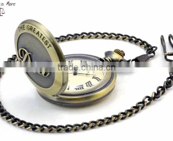 Wholesale Antique Brass Pocket Watch Necklace as Best Love for Dad photo-3