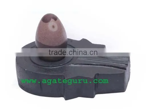 Narmada Shiva Linga With Black Stone Base : Wholesale Gemstone Narmada Shiva Linga