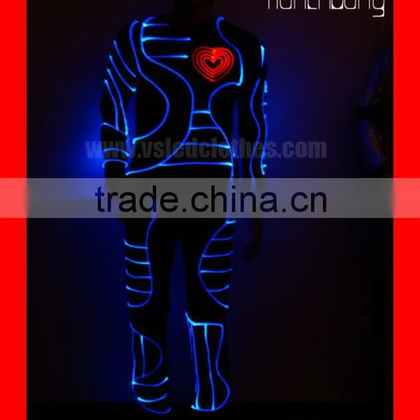 DMX512 Controlled Fiber Optic Tron Dance Costume,Fireman Mascot Costume photo-3
