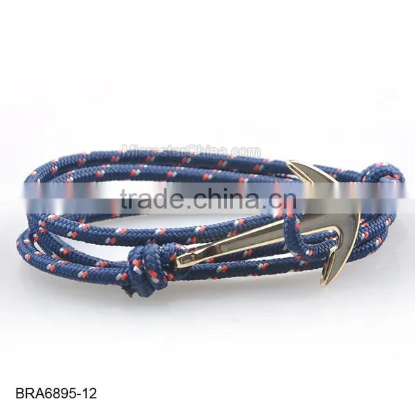 In Stock Navy Blue Rope Anchor Bracelet photo-5
