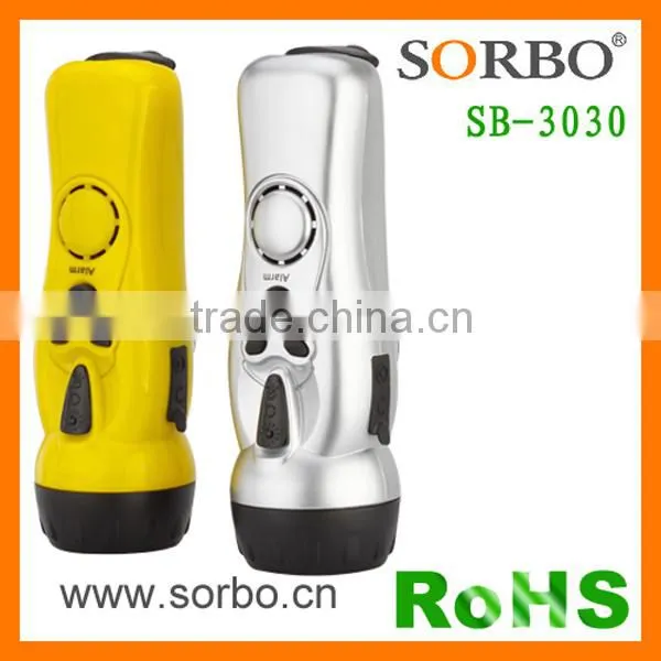 SORBO China Supplier Emergency Powerful Torch Light Dynamo LED Torch With Radio photo-2