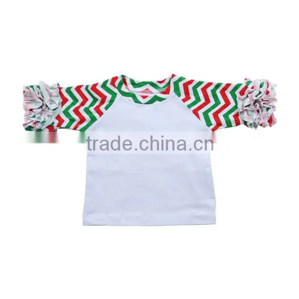 Wholesale 2016 Boutique Baby t Shirt Toddler Girls Striped Sleeve Raglan Shirt 3/4 Ruffle Sleeve Shirt photo-5