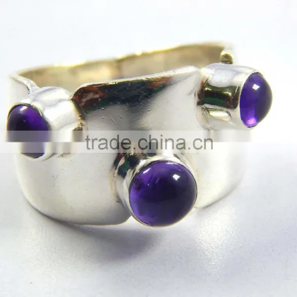 Natural Gorgeous 925 Sterling Silver Amethyst Ring JEWELRY EXPORTER photo-3