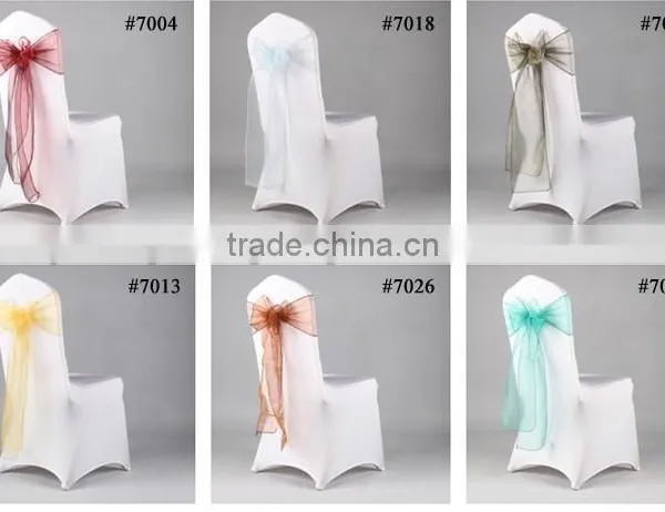 100% Polyester Colorful Wedding Used Customized Sized Organza Chair Sash photo-2