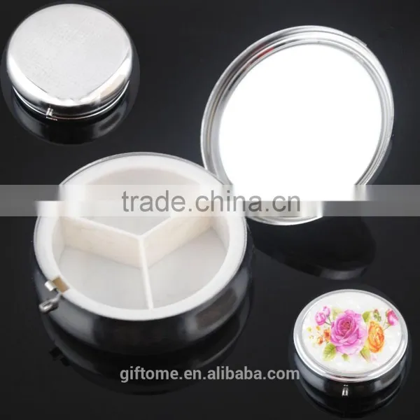 Dia. 60mm Round Metal Pill Box With Cutter