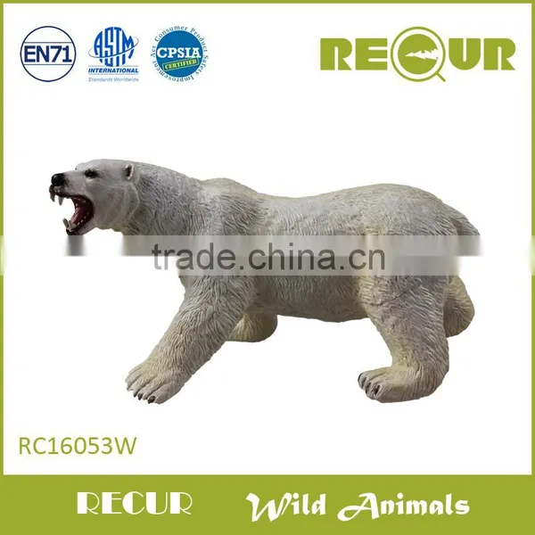 Recur Wild Animal Model Toy Educational White Polar Bear Toy Soft PVC Animal Toy