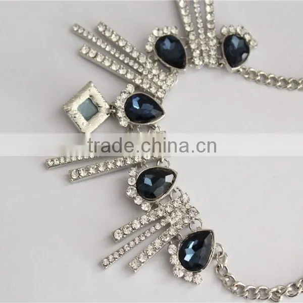 Wholesale White Gold Plated Women Necklace Water Drop Crystal Necklace photo-2
