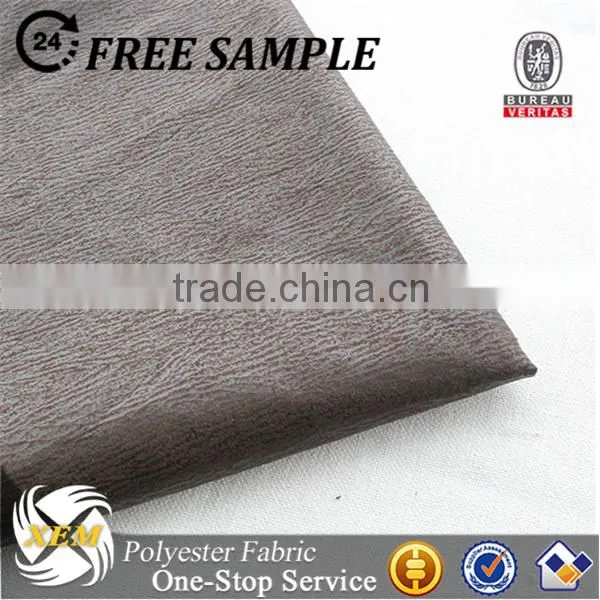 Polyester Bronzed Faux Suede Leather Fabric for Upholstery photo-2