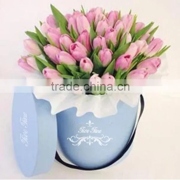 Custom Luxury Cardboard Paper Flower Box With Handle photo-2